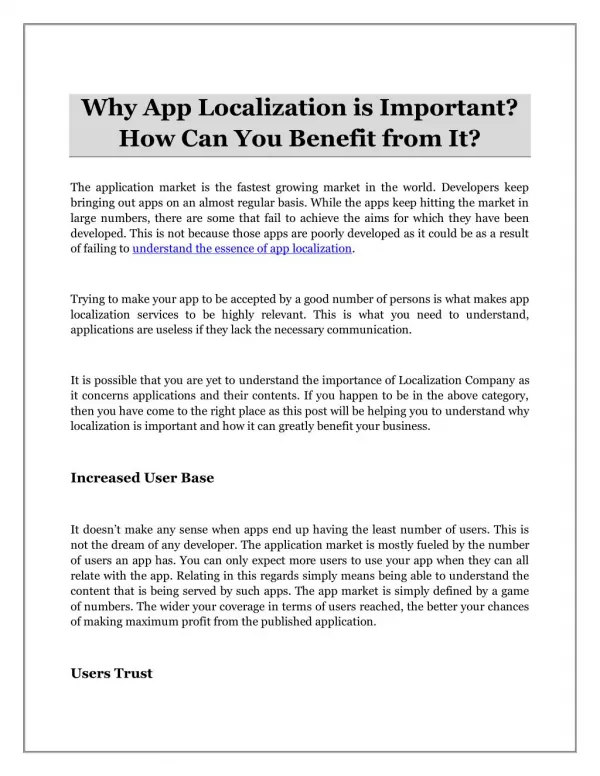 why app localization is important