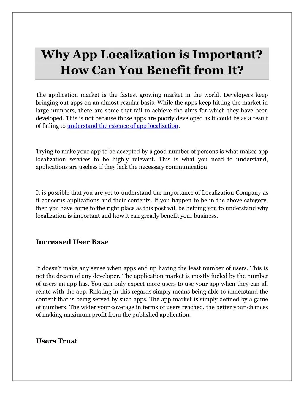 why app localization is important