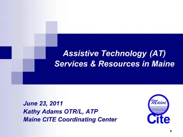 Assistive Technology AT Services Resources in Maine