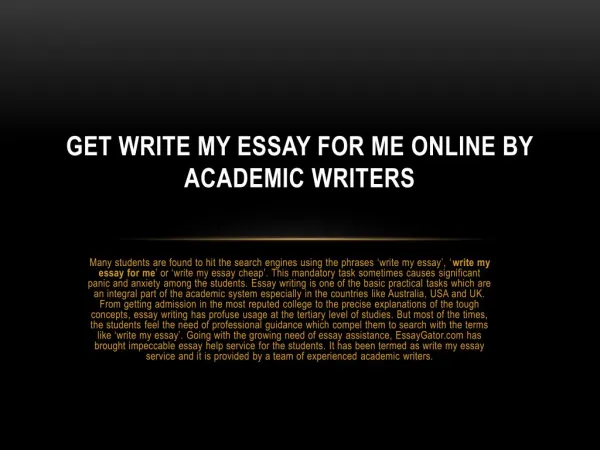 Write My Essay Australia - Online Write My Essay Service by UK Experts