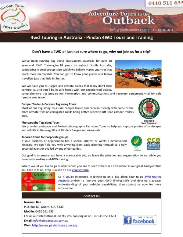 4wd Touring in Australia - Pindan 4WD Tours and Training
