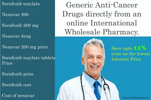 Sorafenib Tosylate, Nexavar 200, Tablets, price, liver cancer
