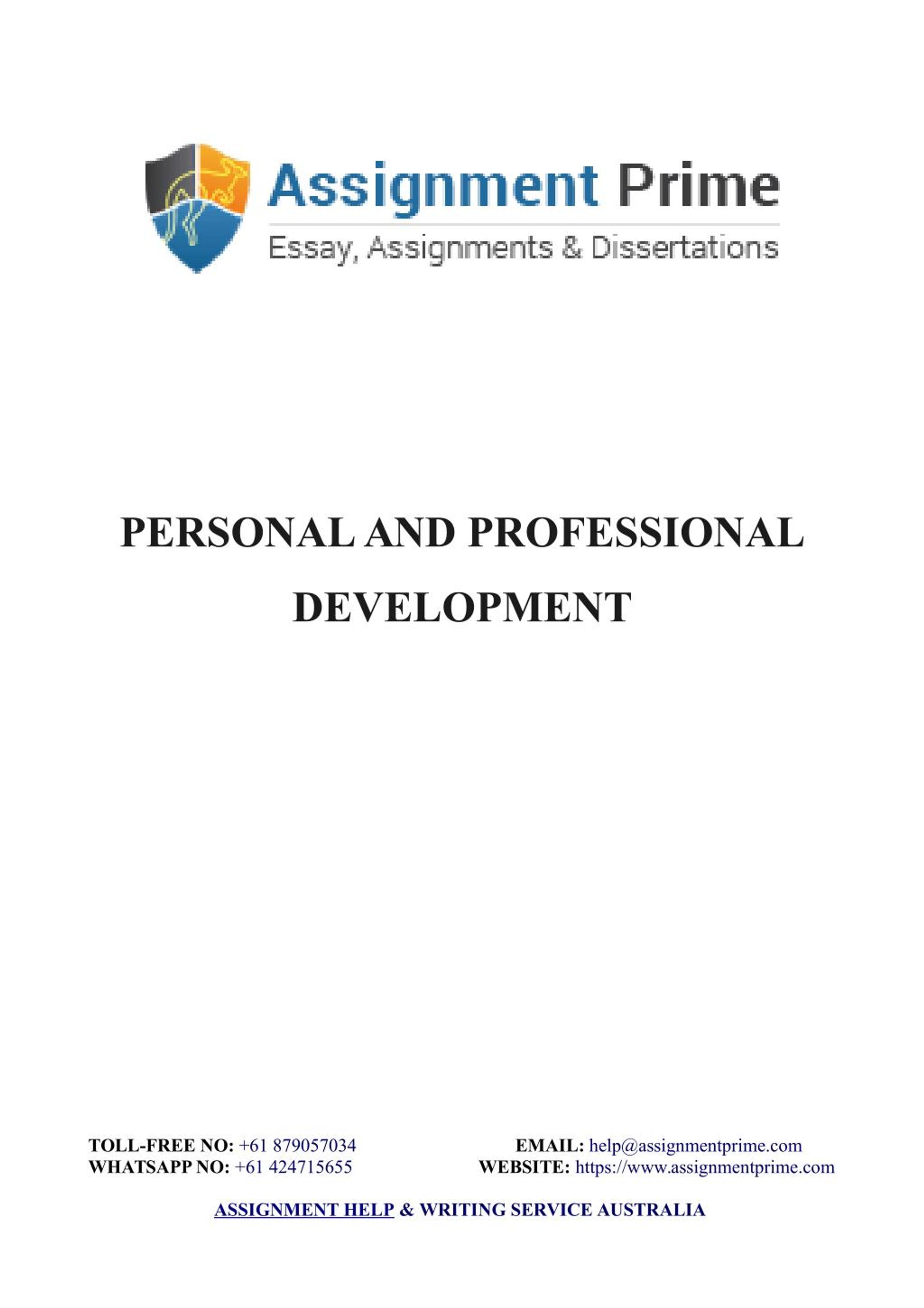 PPT - Personal & Professional Development Sample Assignment PowerPoint ...