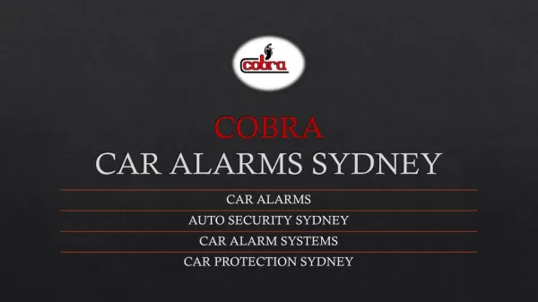 Cobra Australasia Pty Ltd - Offers the Best way to protect your car