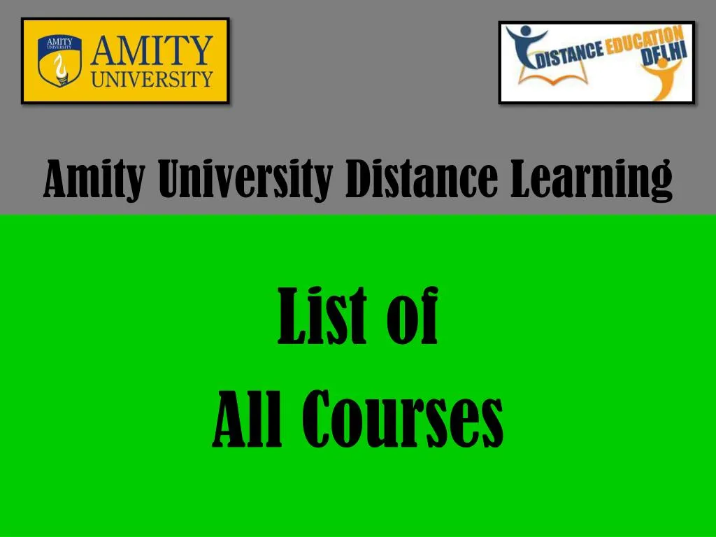 amity university distance learning