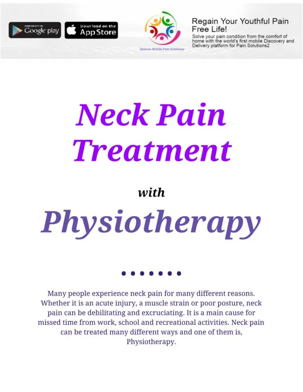 Neck Pain Treatment with Physiotherapy