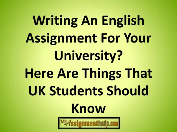 University Assignment Writing Help