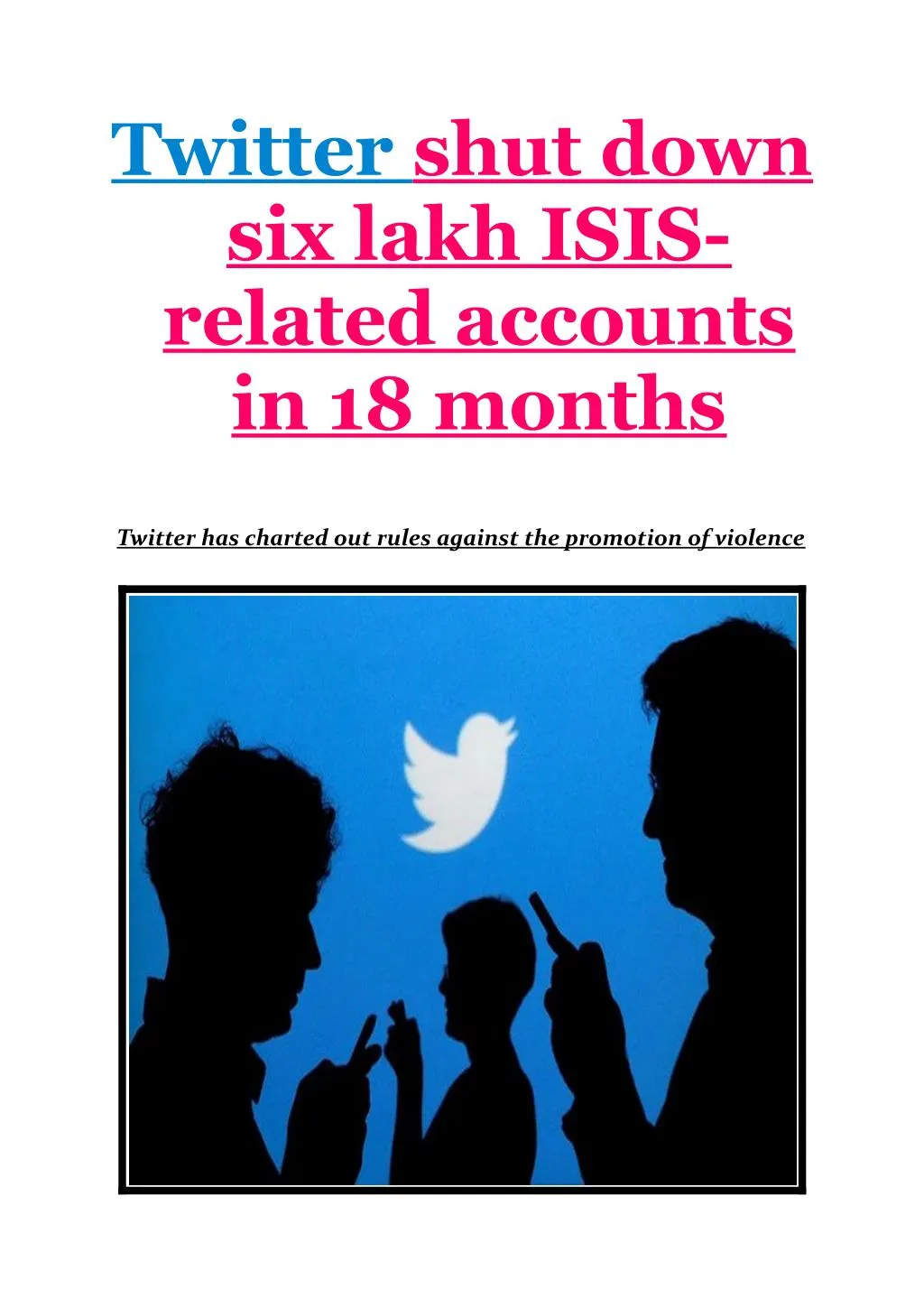 twitter six lakh isis related accounts