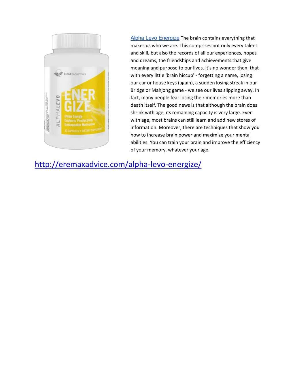 alpha levo energize the brain contains everything