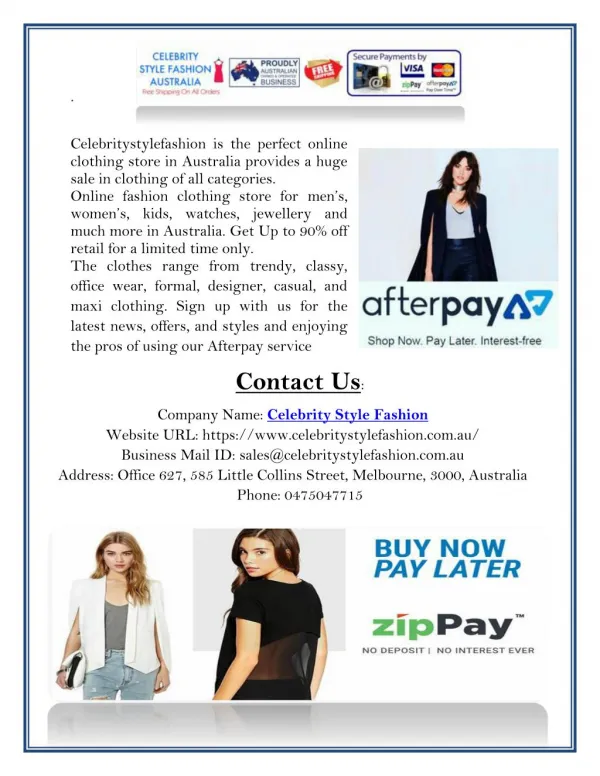 Find Affordable Women's Clothing Store in Australia