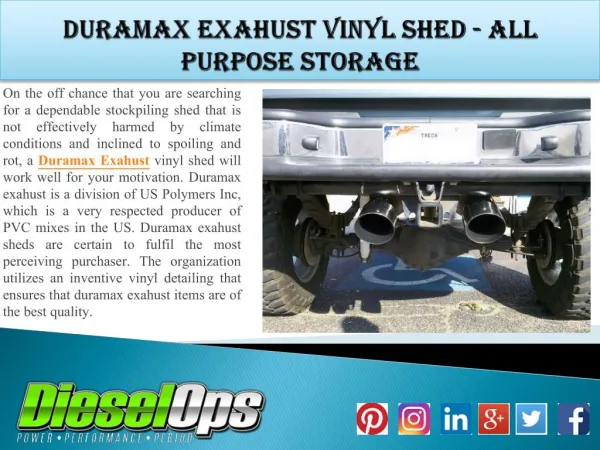 Duramax Exahust Vinyl Shed - All Purpose Storage
