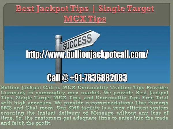 Best Jackpot Tips | Single Target MCX Tips