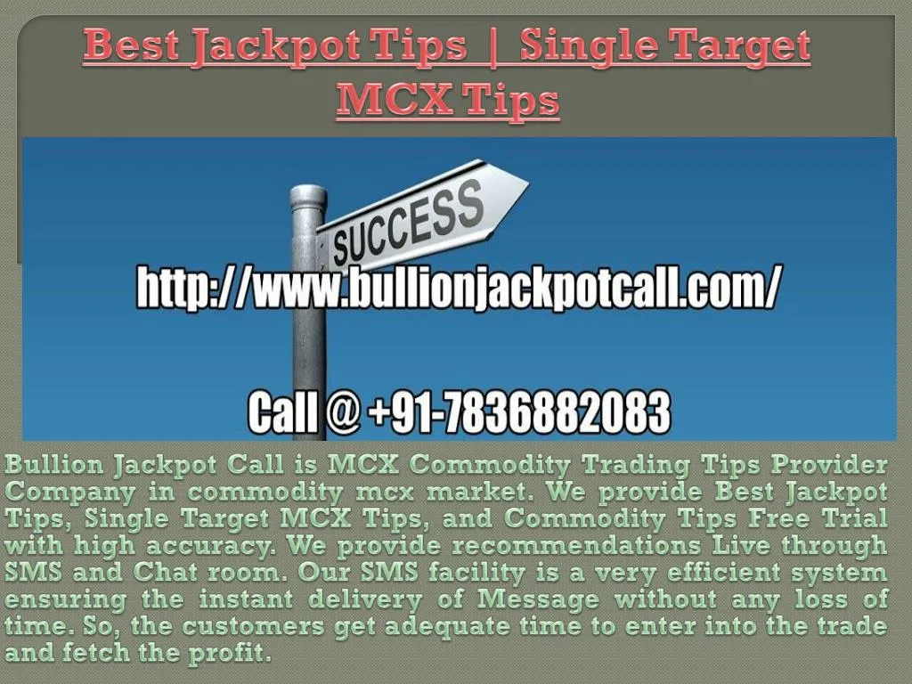 best jackpot tips single target mcx tips
