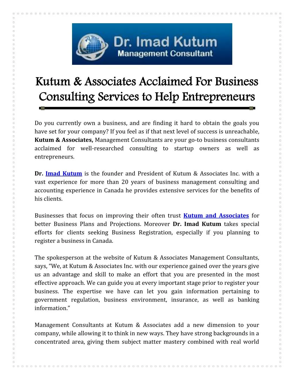 kutum associates acclaimed for business kutum