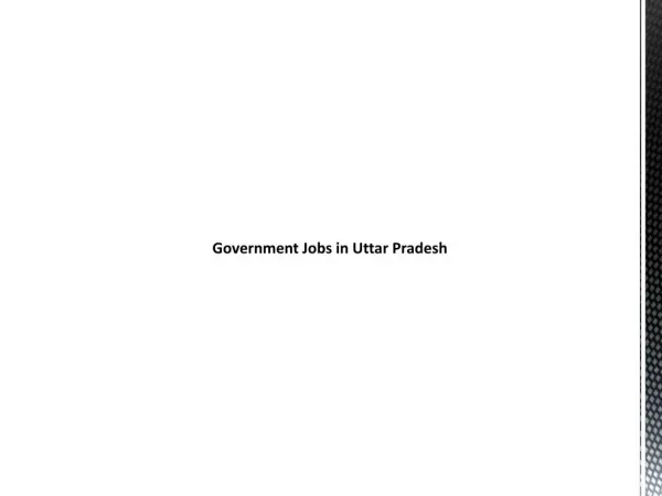 Government Jobs in Uttar Pradesh