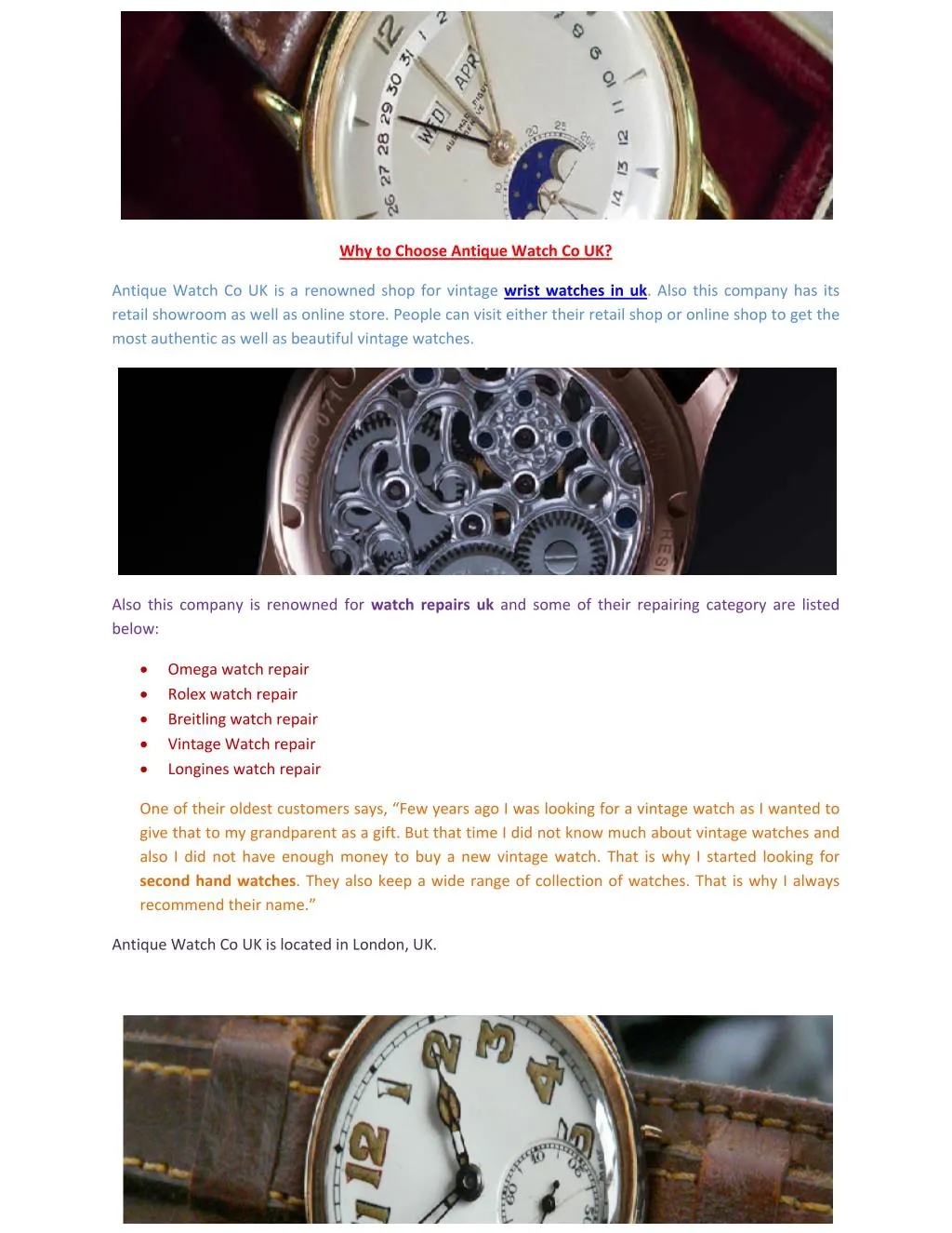 why to choose antique watch co uk