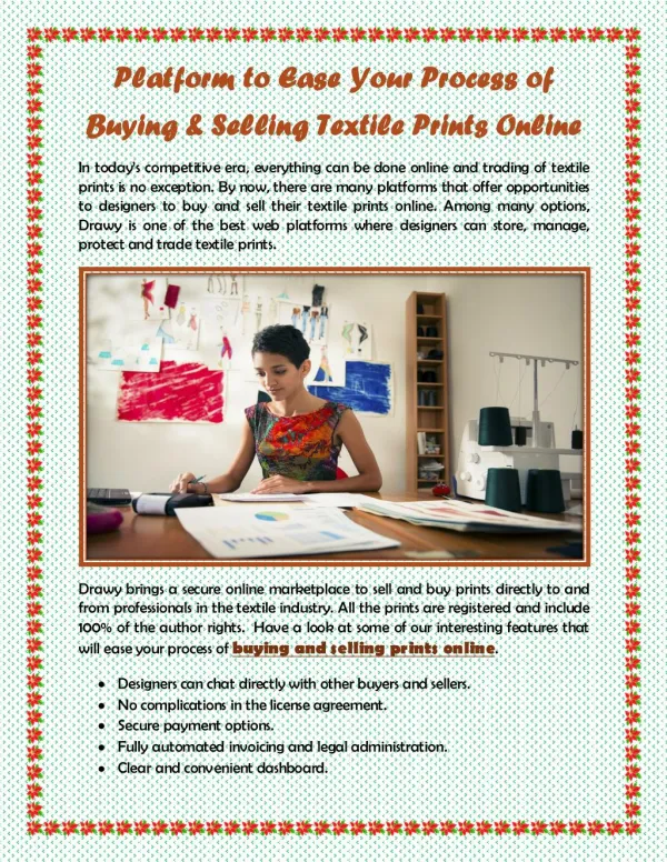 Platform to Ease Your Process of Buying & Selling Textile Prints Online