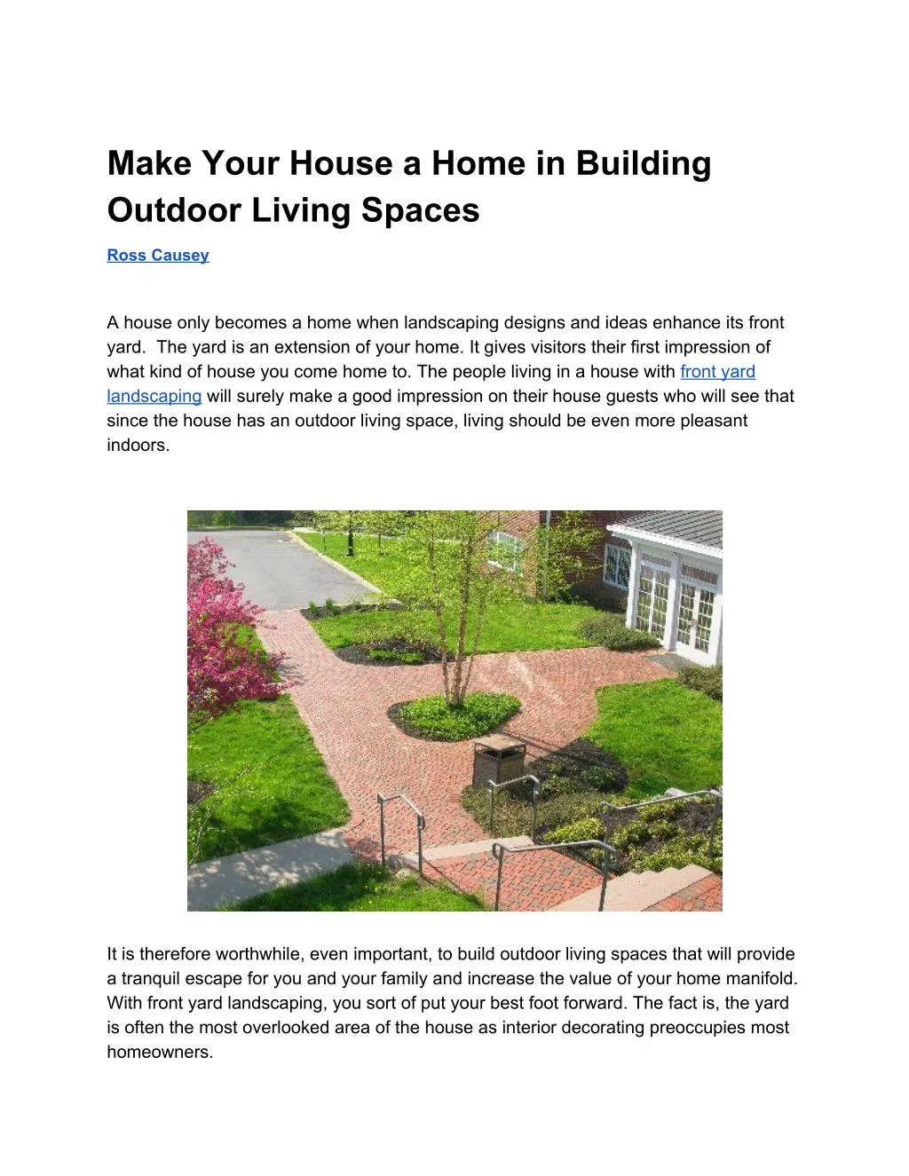 make your house a home in building outdoor living