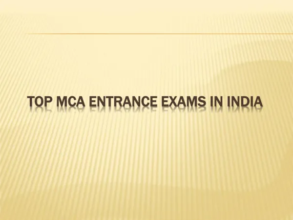Top MCA Entrance Exams in India