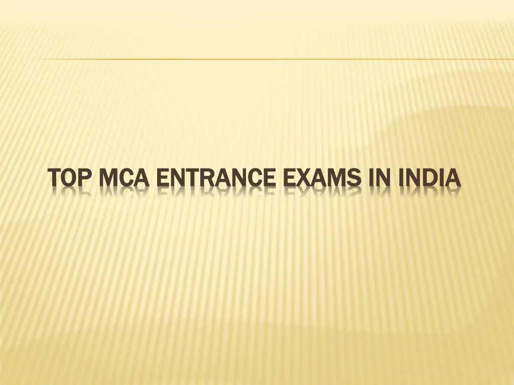 top mca entrance exams in india
