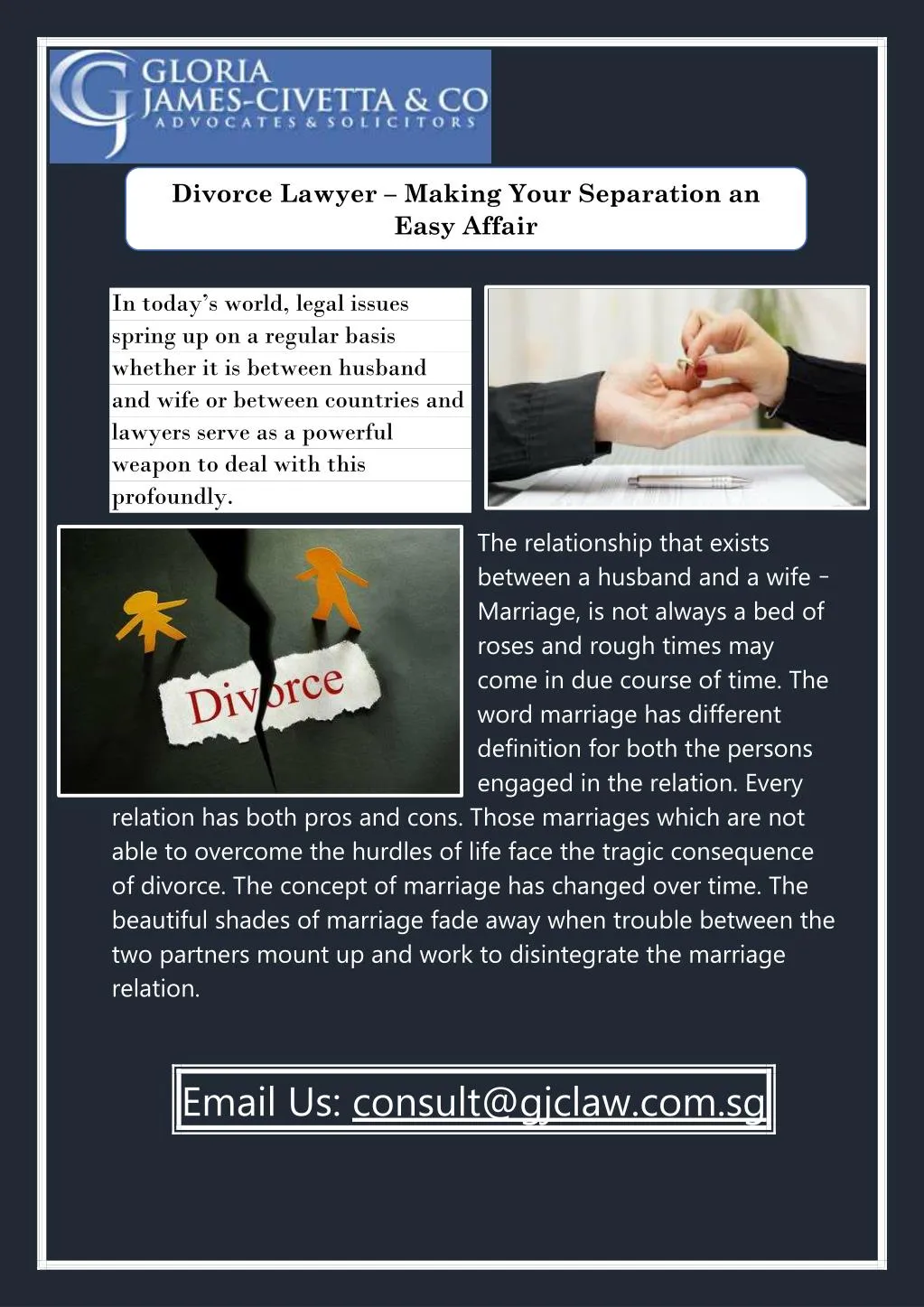 divorce lawyer making your separation an easy