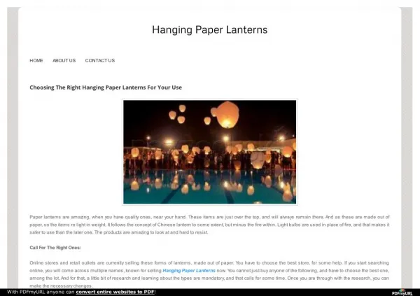 Hanging Paper Lanterns – Features That Make Them Popular