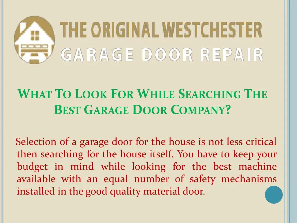 what to look for while searching the best garage door company