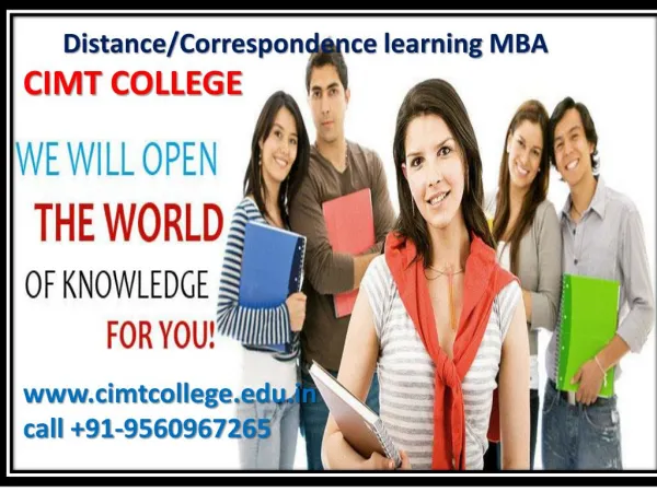 Distance/Correspondence learning MBA – CIMT COLLEGE