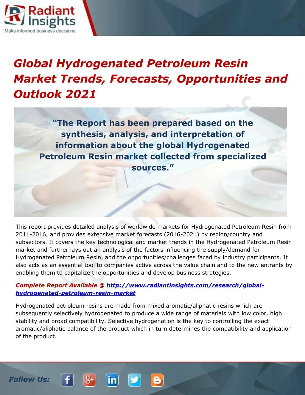 global hydrogenated petroleum resin market trends