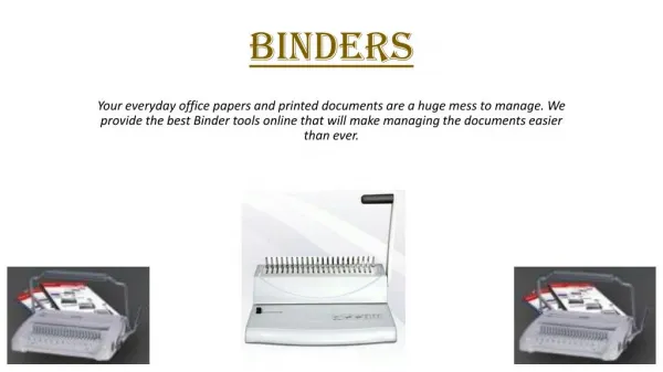 Binders - pfec.com.au