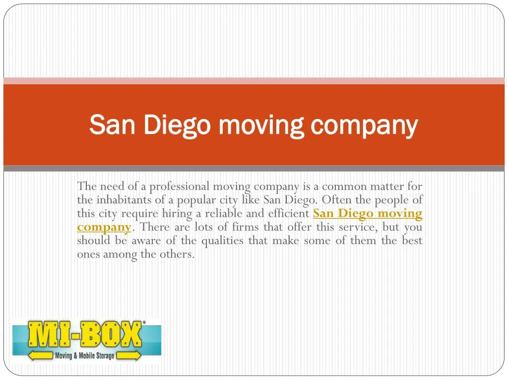 san diego moving company
