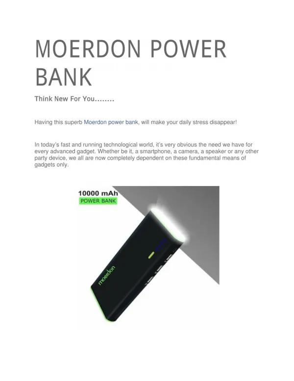 Moerdon 10000mah POWER BANKS
