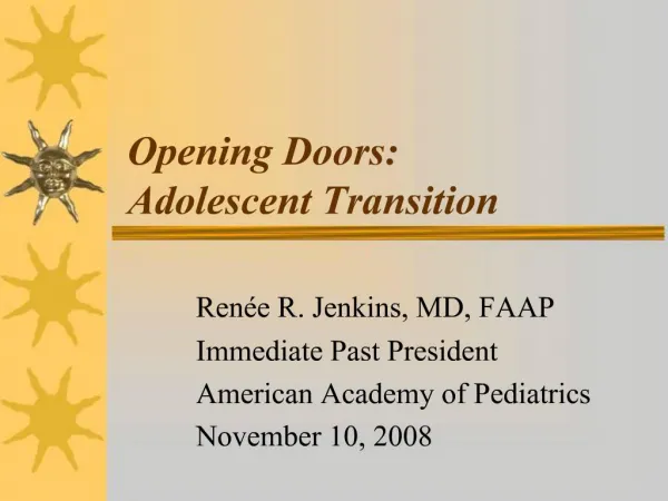 Opening Doors: Adolescent Transition