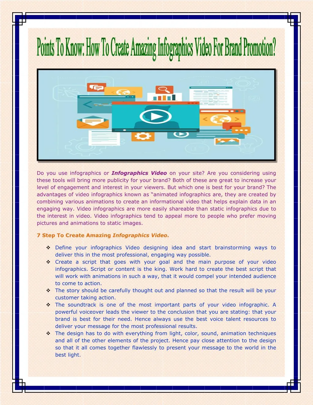 do you use infographics or infographics video