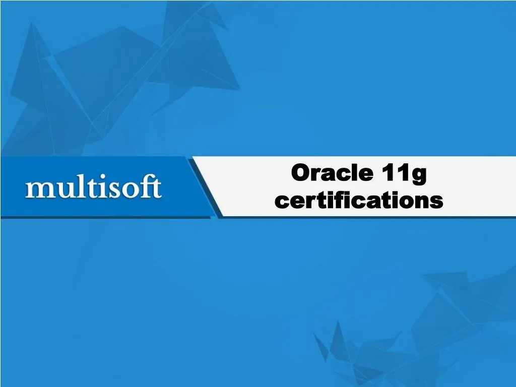 oracle 11g certifications