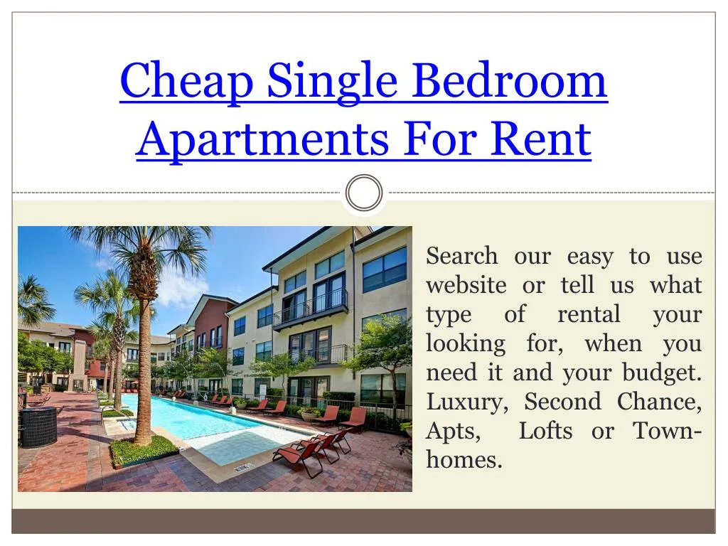 cheap single bedroom apartments for rent