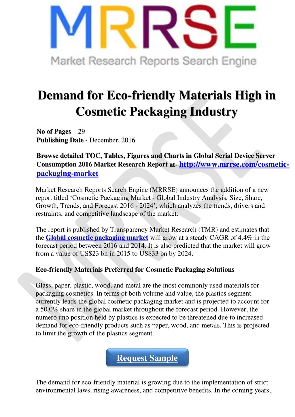 demand for eco friendly materials high
