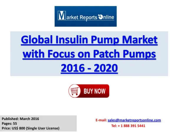 2020 Global Insulin Pump Market Growth Analysis and Forecasts Report