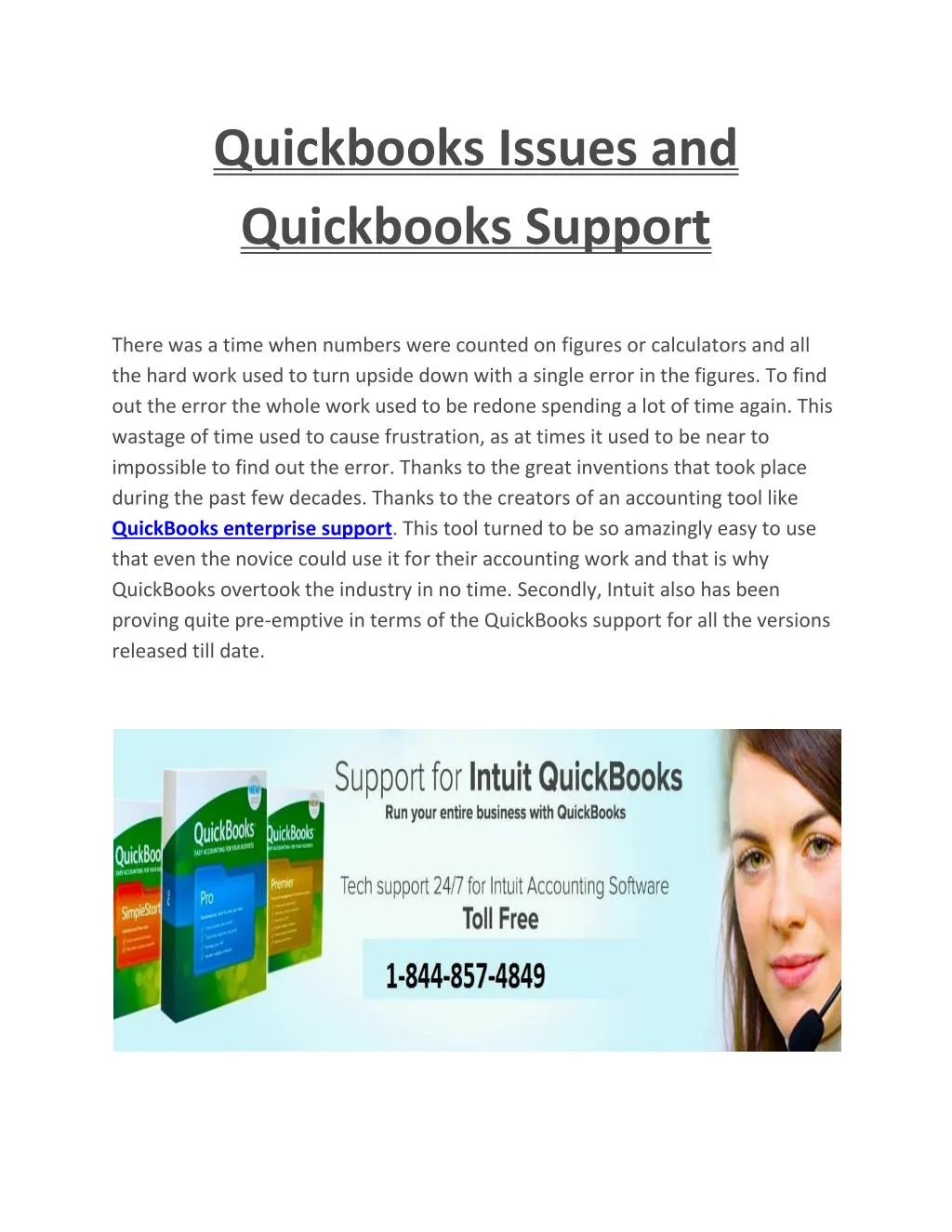 quickbooks issues and quickbooks support