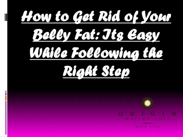 How to get rid of belly fat