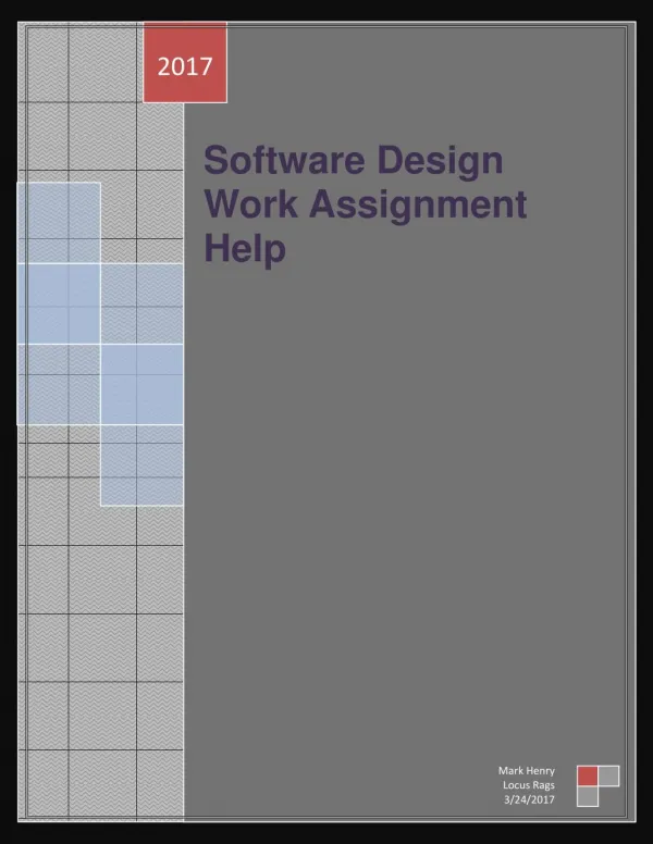 Software Design Work Assignment Help