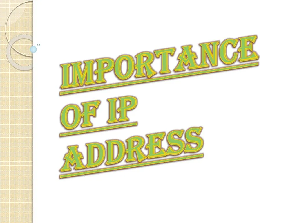 importance of ip address