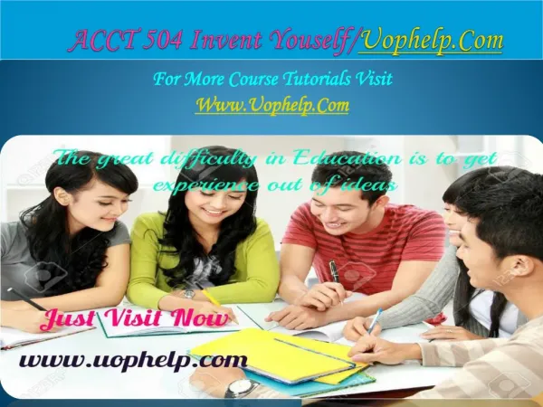 ACCT 504 Invent Youself/uophelp.com