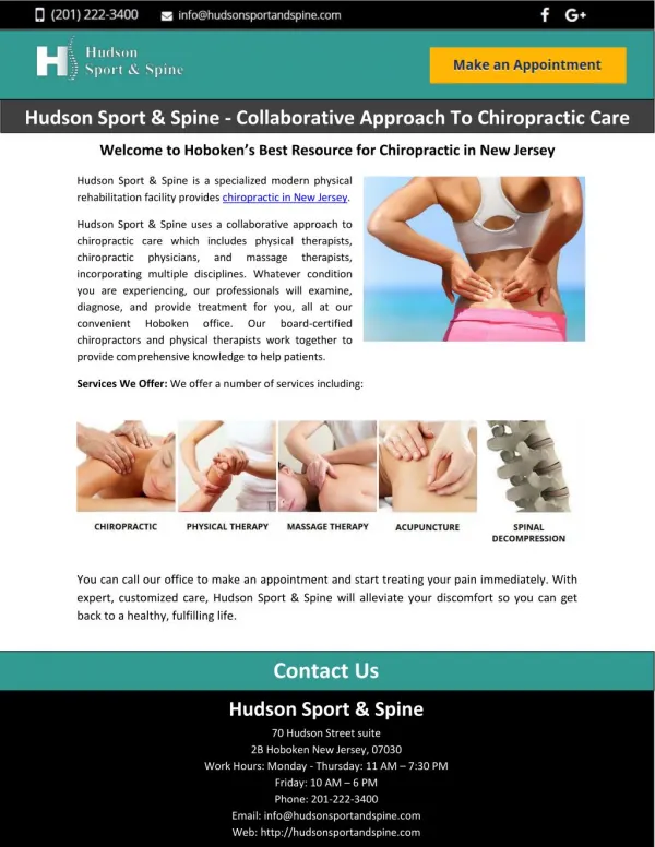 Hudson Sport & Spine - Collaborative Approach To Chiropractic Care