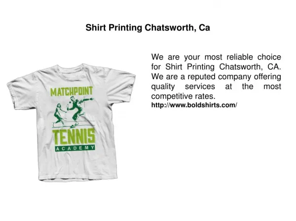 Shirt Printing Chatsworth, Ca