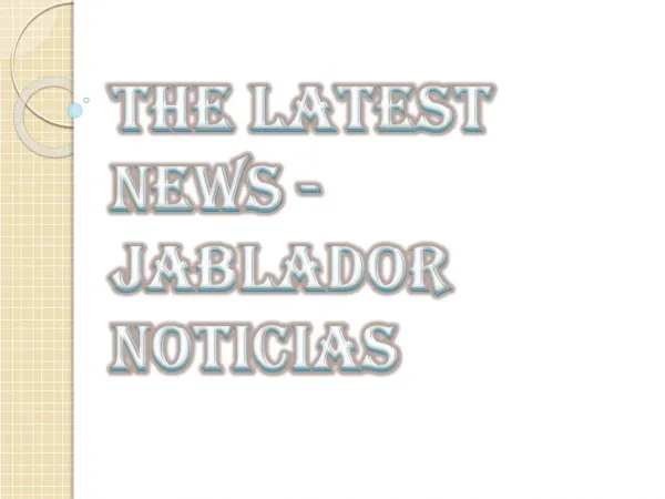 Jablador Noticias - The Latest News
