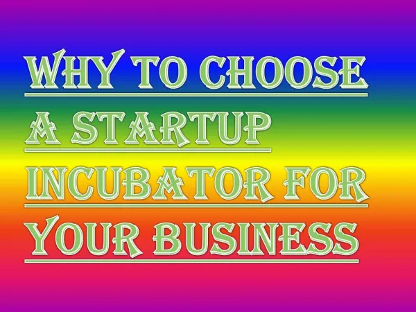 Choosing a Business Incubator for Your Startup Business