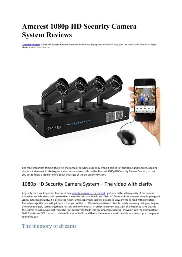 Amcrest 1080p HD Security Camera System