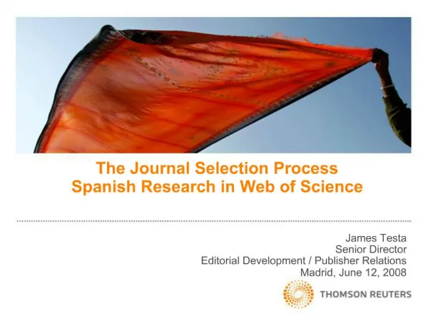 The Journal Selection Process Spanish Research in Web of Science