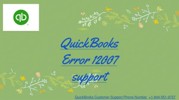 QuickBooks Error 12007 Support
